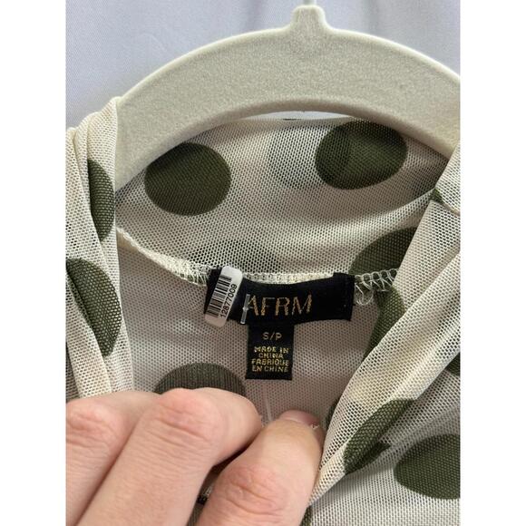 AFRM Zadie Turtleneck Long Sleeve Top Size S/P with Mesh Tear & Fabric Pull - Picture 10 of 13